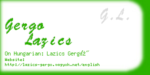 gergo lazics business card